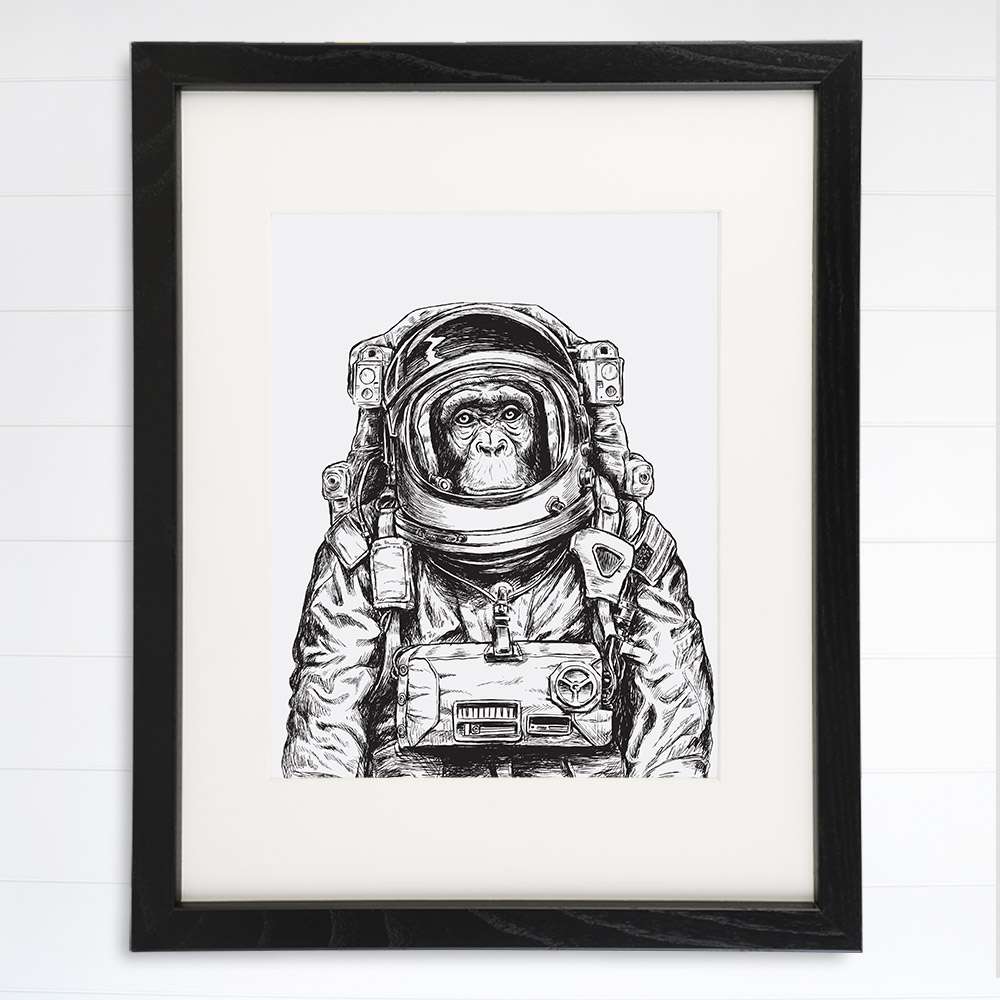 Astronaut Monkey Art Print - 8x10 | Space Monkey - Dream Big Printables