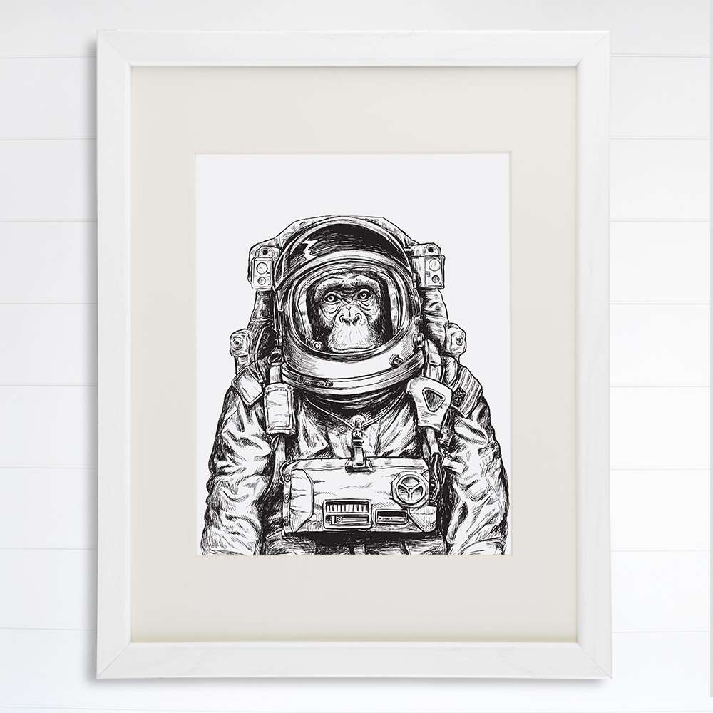 Astronaut Monkey Art Print - 8x10 | Space Monkey - Dream Big Printables