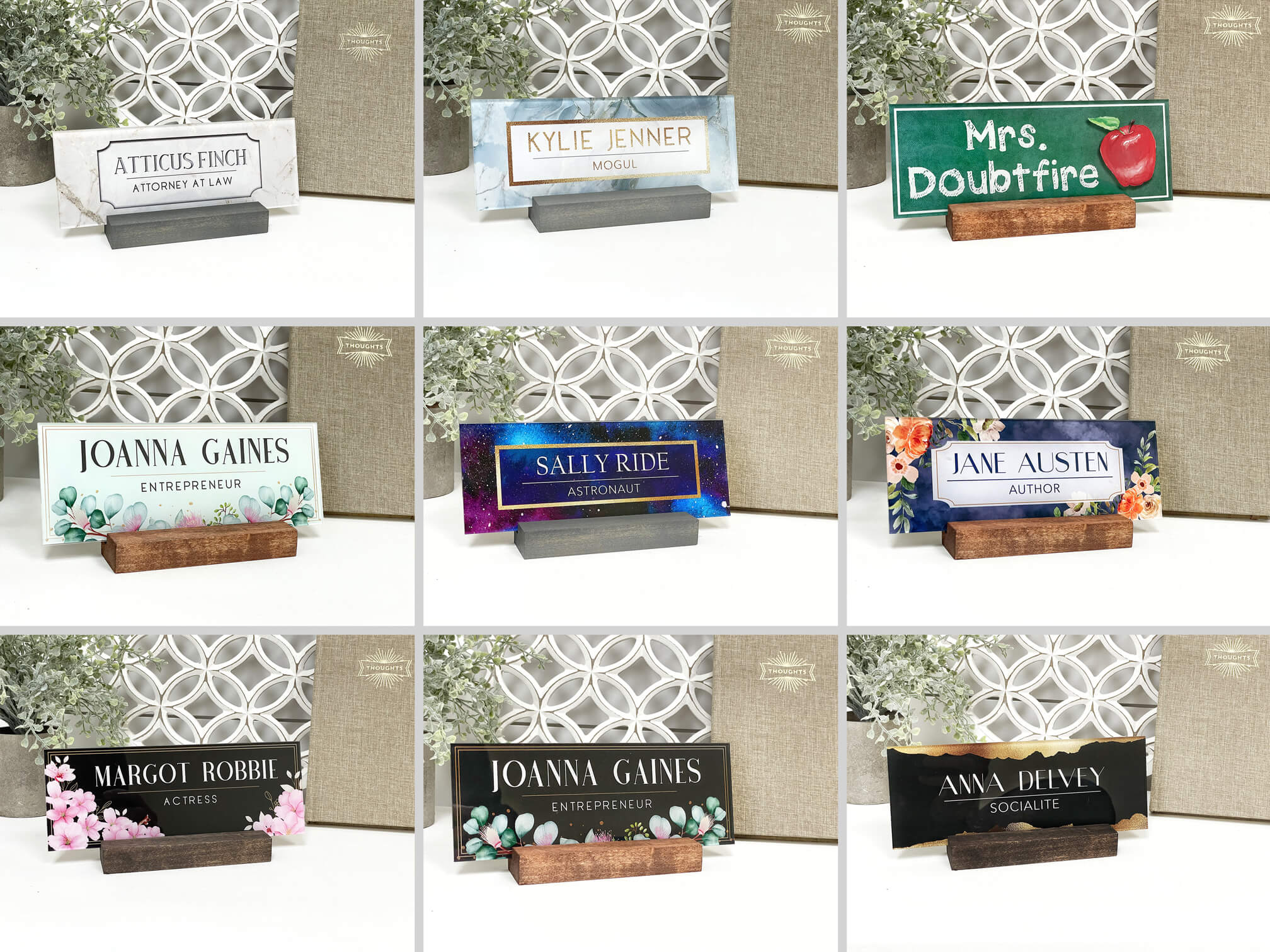 Acrylic Name Plates with Wood Stand - Dream Big Printables