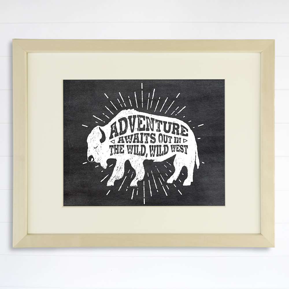 Adventure Awaits Out In The Wild, Wild West - 8x10 | Buffalo Art Print - Dream Big Printables