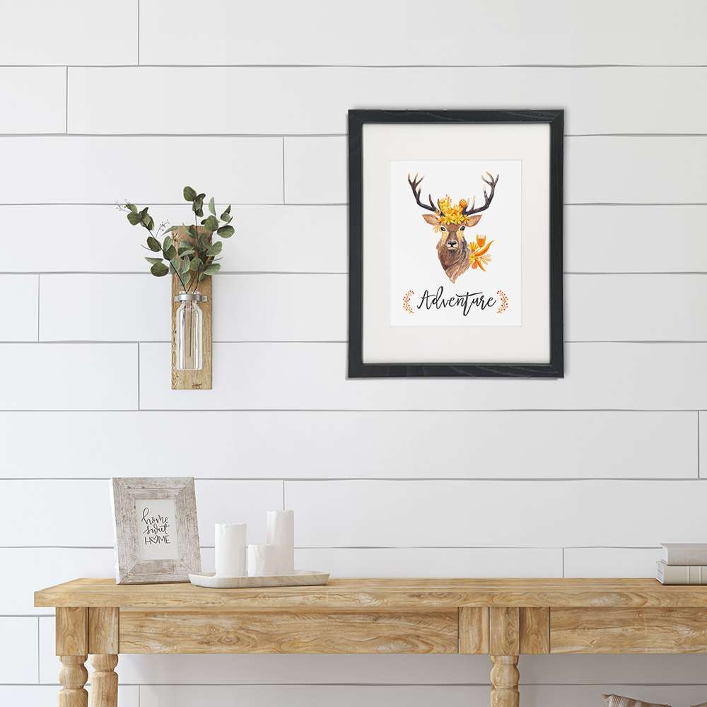 Adventure Floral Deer Art Print - 8x10 - Dream Big Printables