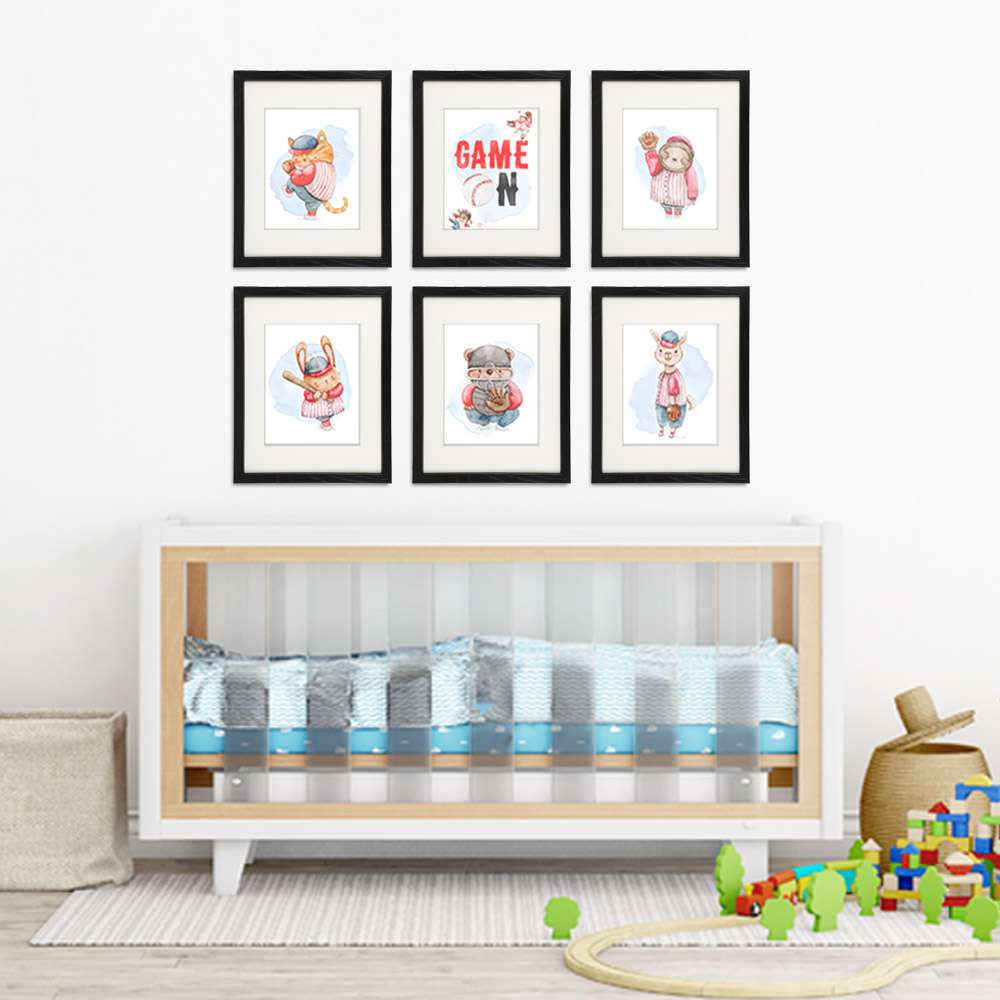 Animal Baseball Players Art Prints (Set of 6) - 8x10s - Dream Big Printables