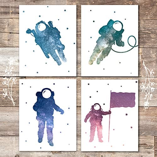 Astronauts Among Stars Art Prints (Set of 4) - 8x10s - Dream Big Printables