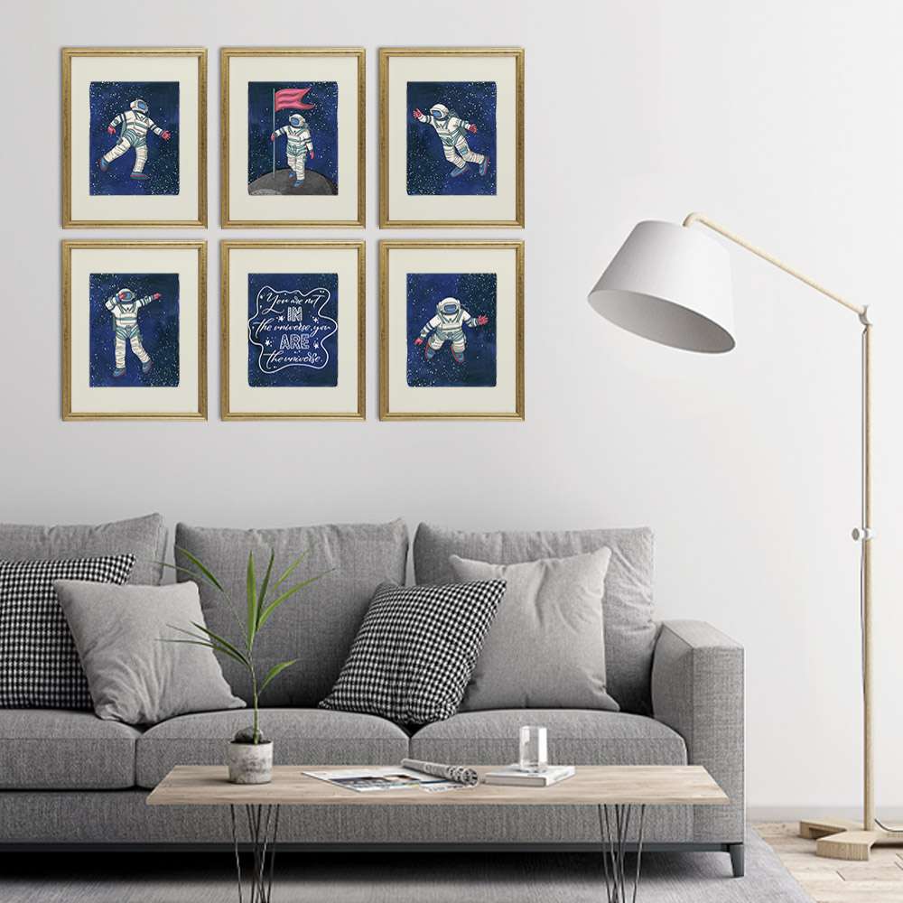 Astronauts In Space Art Prints (Set of 6) - 8x10s - Dream Big Printables