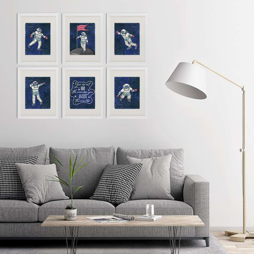 Astronauts In Space Art Prints (Set of 6) - 8x10s - Dream Big Printables