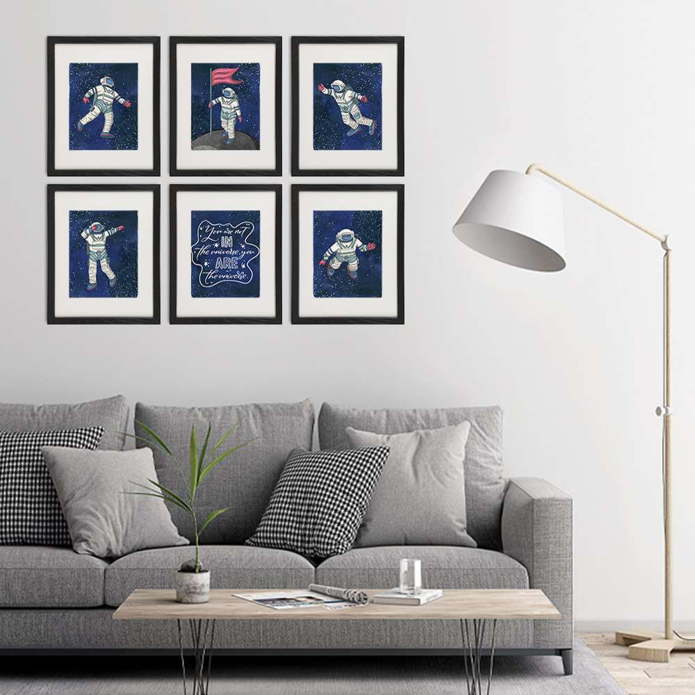 Astronauts In Space Art Prints (Set of 6) - 8x10s - Dream Big Printables