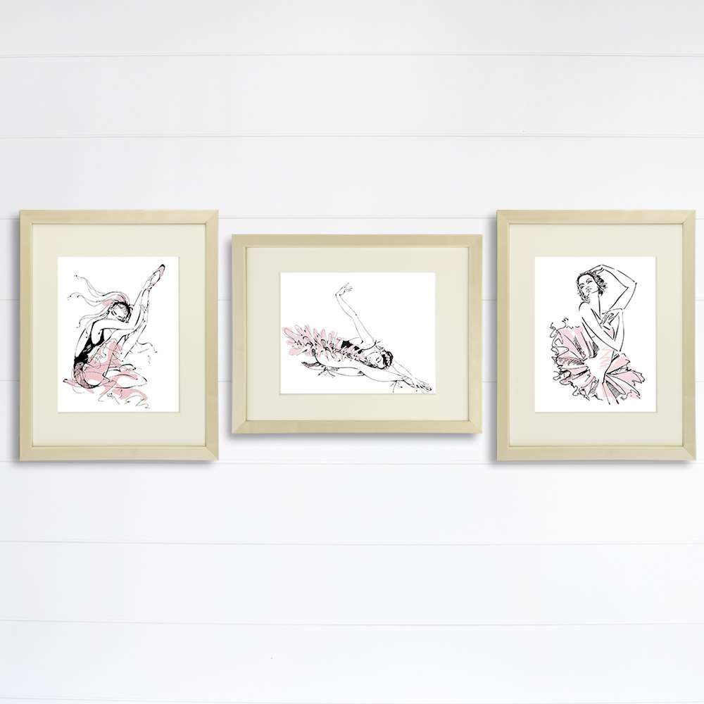 Ballerina Sketches Art Prints (Set of 3) - 8x10s - Dream Big Printables