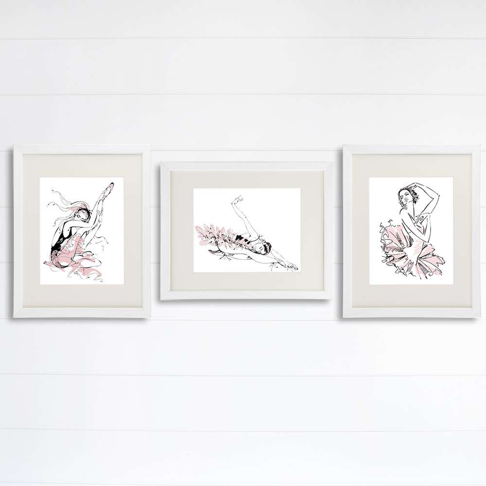 Ballerina Sketches Art Prints (Set of 3) - 8x10s - Dream Big Printables