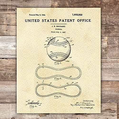 Baseball Patent Print Wall Art - Unframed - 8x10 - Dream Big Printables