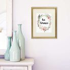 Be Brave Floral Wreath Art Print - 8x10 - Dream Big Printables