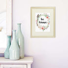 Be Brave Floral Wreath Art Print - 8x10 - Dream Big Printables