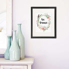 Be Brave Floral Wreath Art Print - 8x10 - Dream Big Printables