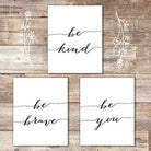 Be Kind Be Brave Be You Art Prints (Set of 3) - 8x10 | Inspirational Wall Art - Dream Big Printables