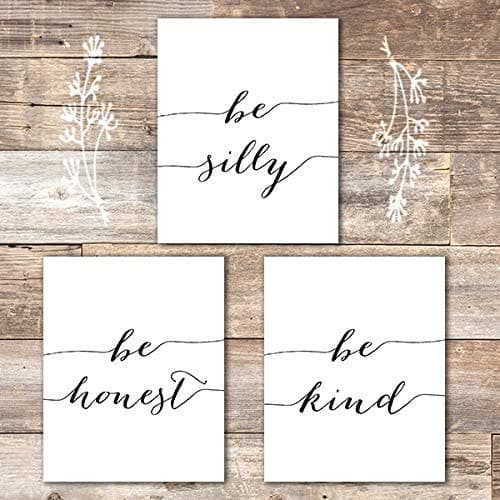 Be Silly Be Kind Be Honest Art Prints (Set of 3) - 8x10 | Inspirational Wall Art - Dream Big Printables