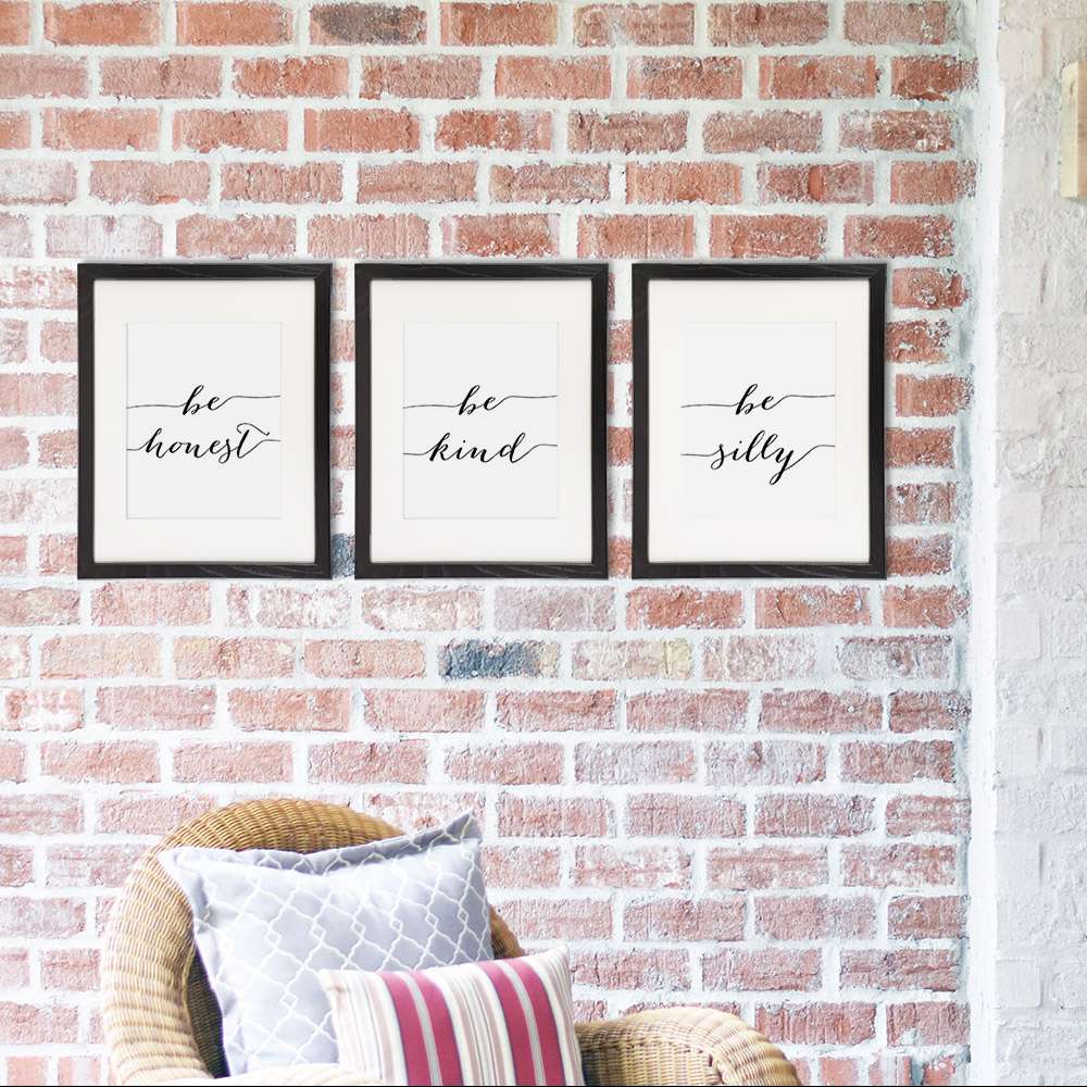 Be Silly Be Kind Be Honest Art Prints (Set of 3) - 8x10 | Inspirational Wall Art - Dream Big Printables