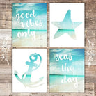 Beach Art Prints - Good Vibes Only (Set of 4) - 8x10s - Dream Big Printables