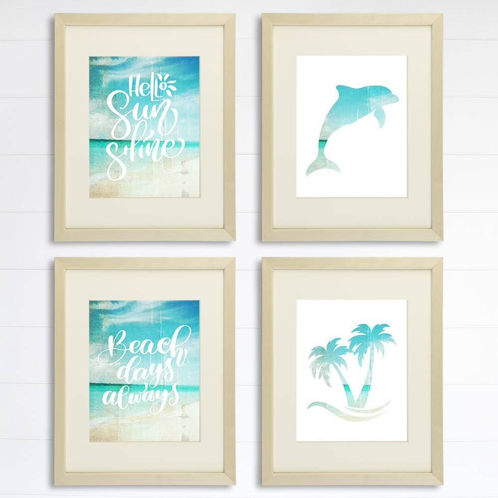 Beach Set Art Prints (Set of 4) - 8x10s - Dream Big Printables