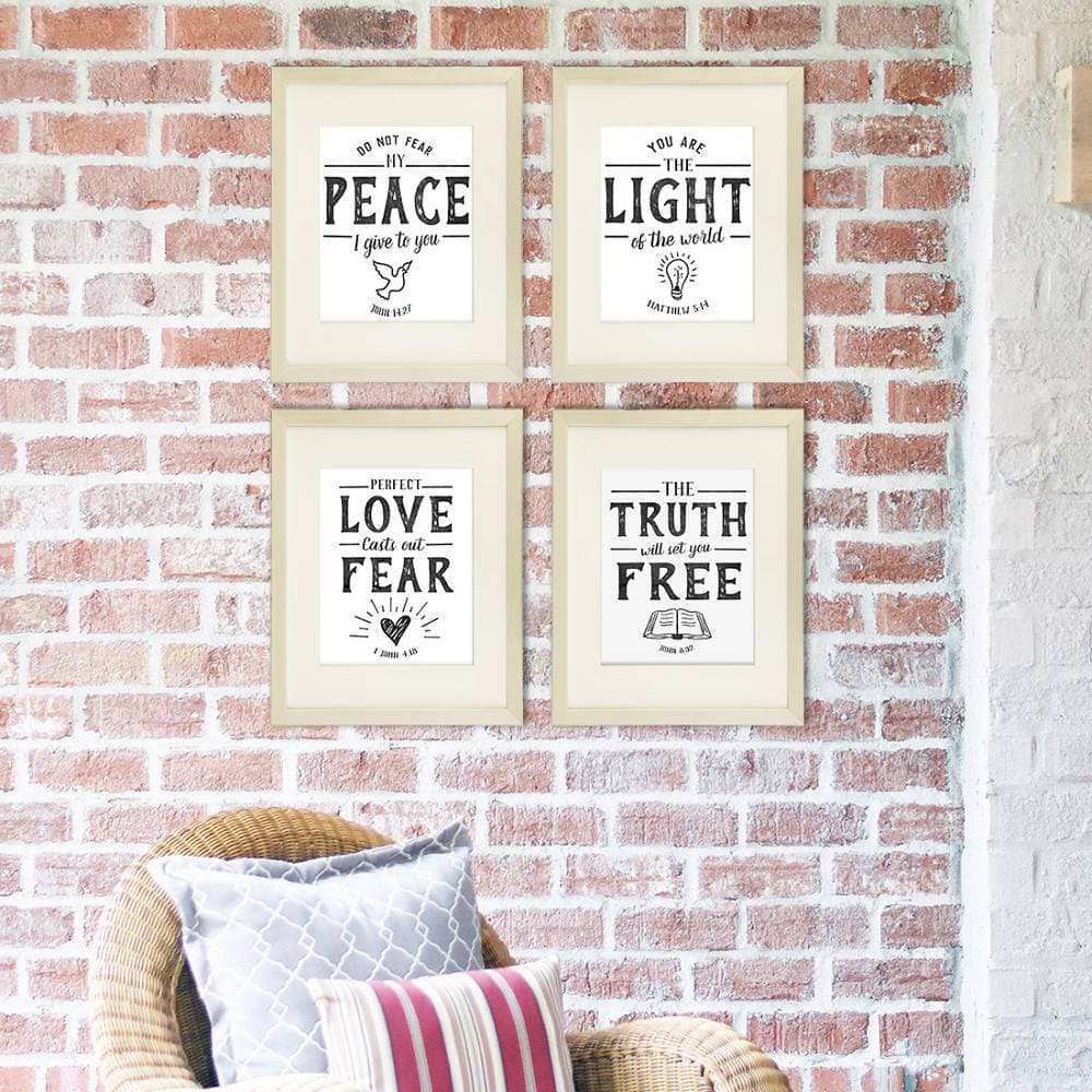 Bible Verse Wall Art Prints (Set of 4) - 8x10s | Scripture Wall Art - Dream Big Printables