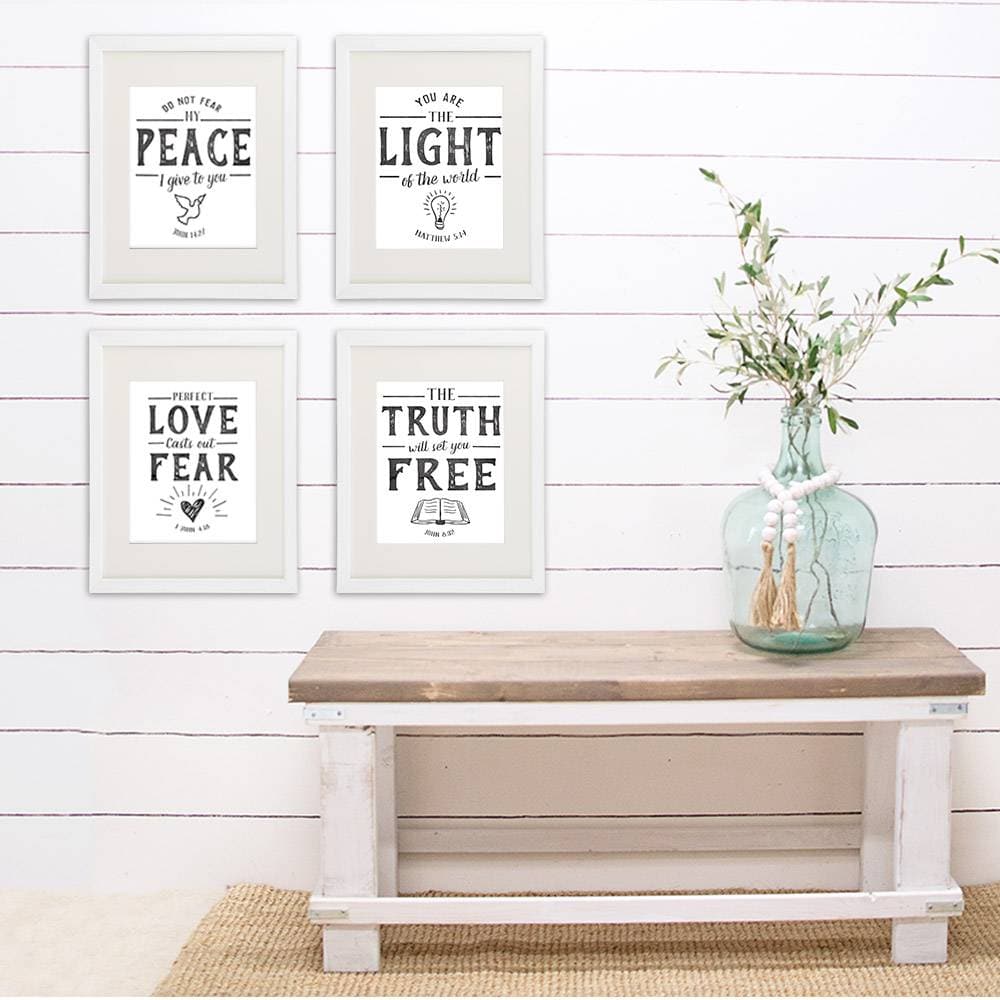 Bible Verse Wall Art Prints (Set of 4) - 8x10s | Scripture Wall Art - Dream Big Printables