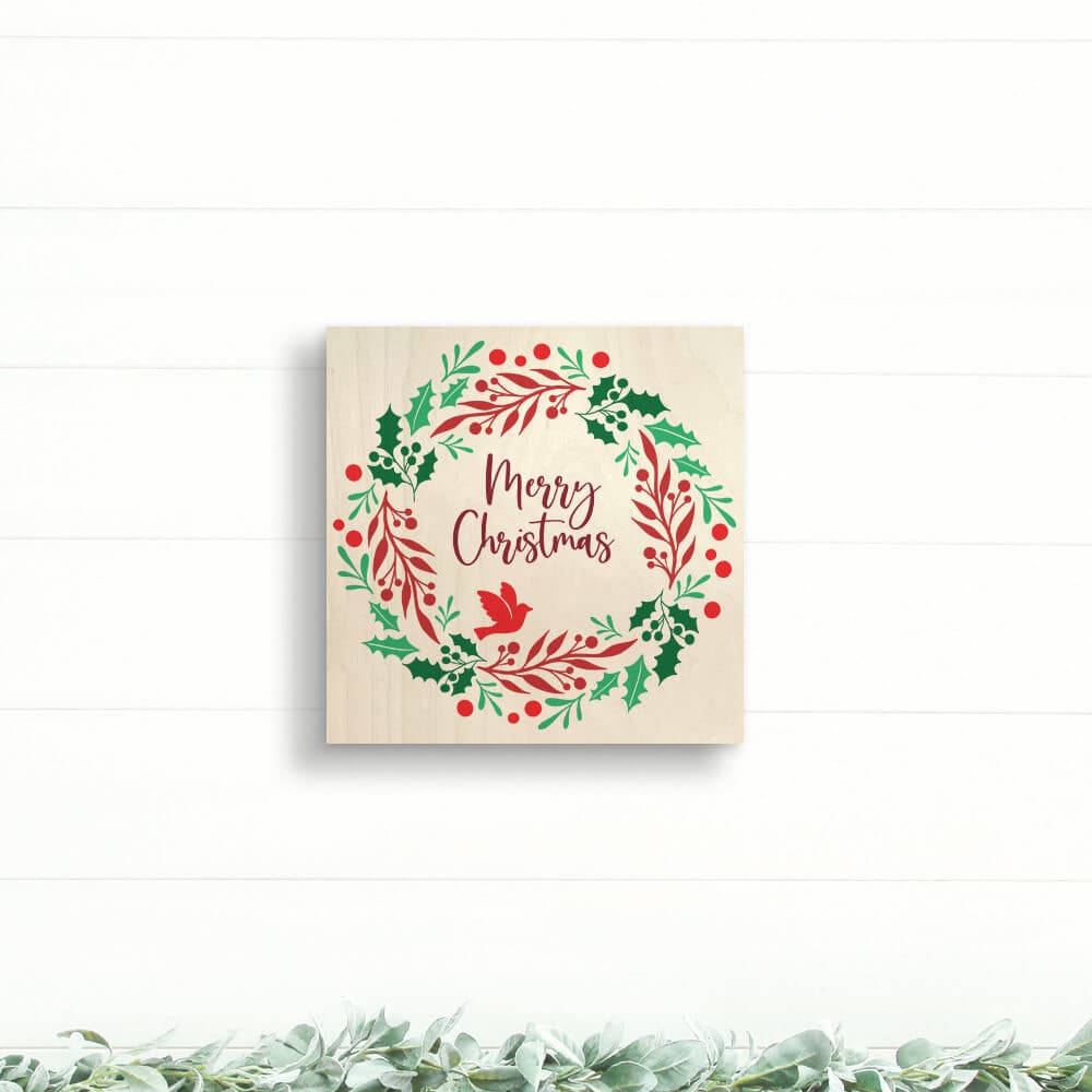 Christmas Wood Square - Dream Big Printables