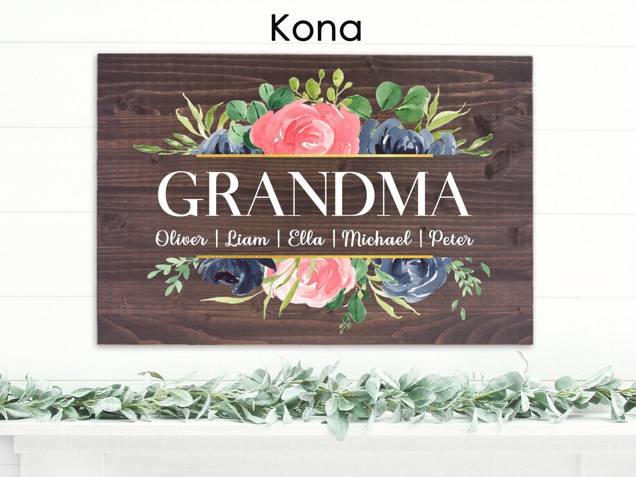 Custom Grandma Gift | Personalized Wooden Sign with Grandkid Names | FAST SHIPPING & Ready to Hang! - Dream Big Printables