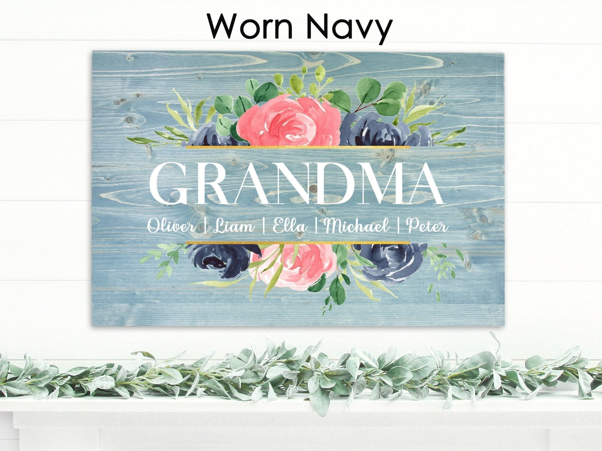 Custom Grandma Gift | Personalized Wooden Sign with Grandkid Names | FAST SHIPPING & Ready to Hang! - Dream Big Printables