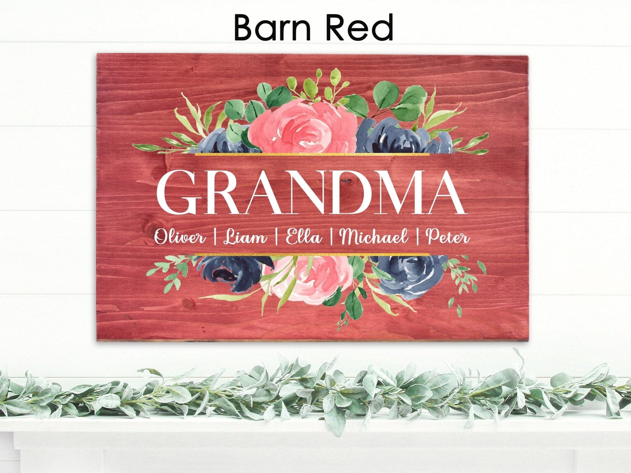 Custom Grandma Gift | Personalized Wooden Sign with Grandkid Names | FAST SHIPPING & Ready to Hang! - Dream Big Printables