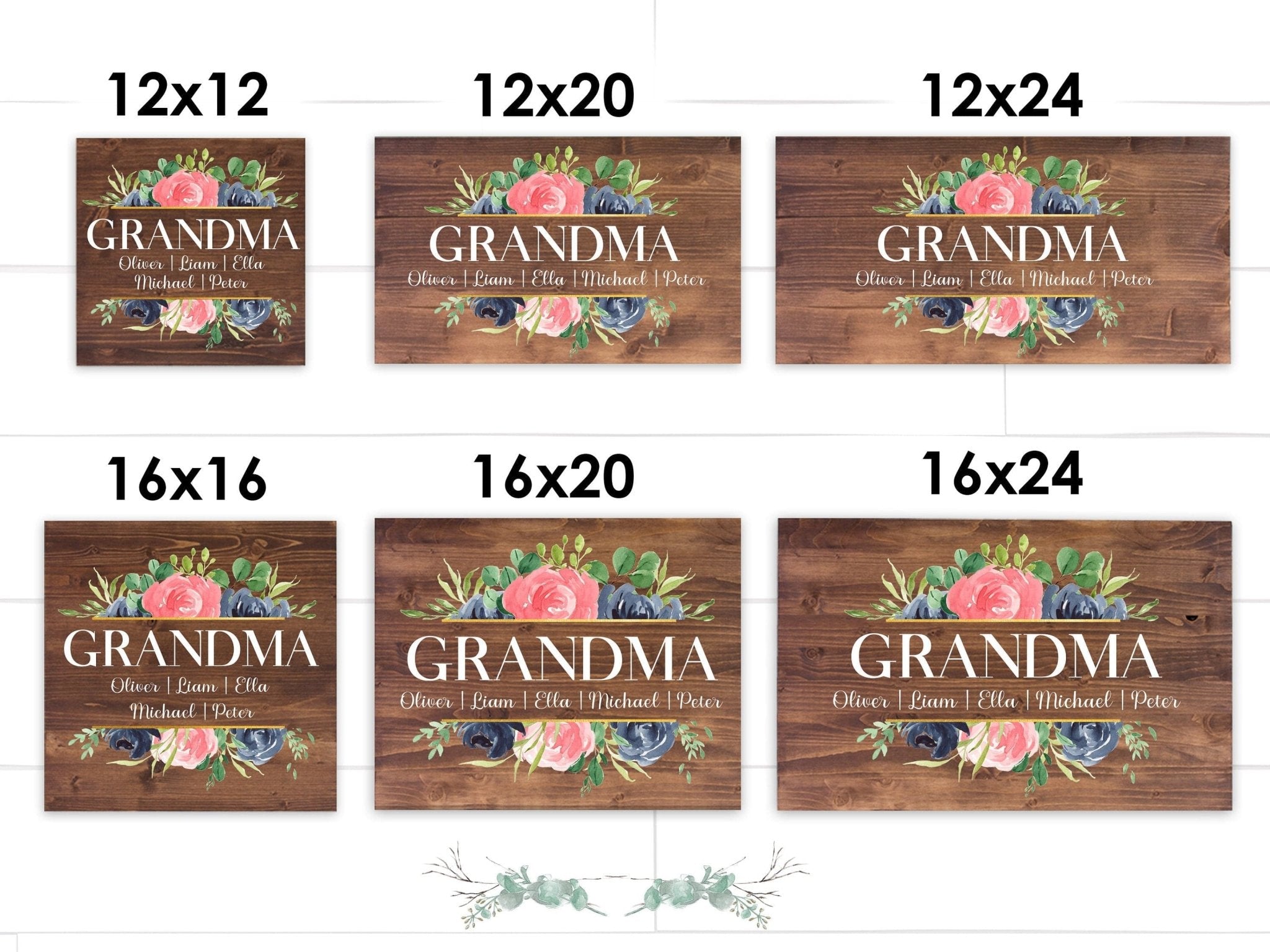 Custom Grandma Gift | Personalized Wooden Sign with Grandkid Names | FAST SHIPPING & Ready to Hang! - Dream Big Printables