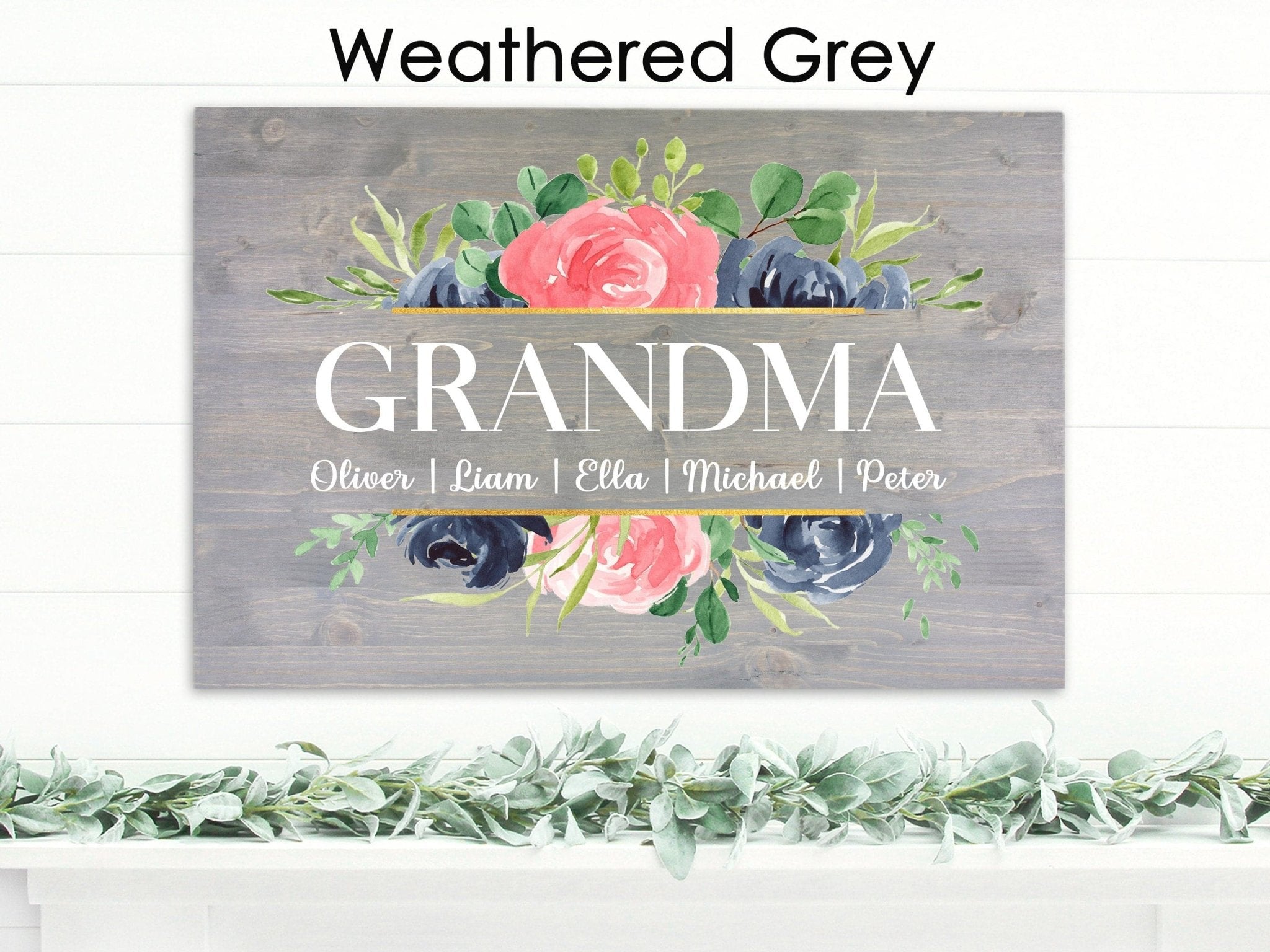 Custom Grandma Gift | Personalized Wooden Sign with Grandkid Names | FAST SHIPPING & Ready to Hang! - Dream Big Printables