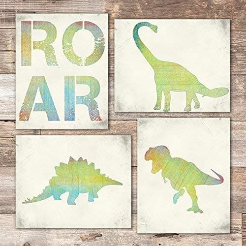 Dinosaur Bedroom Wall Art Prints (Set of 4) - Unframed - 8x10s - Dream Big Printables