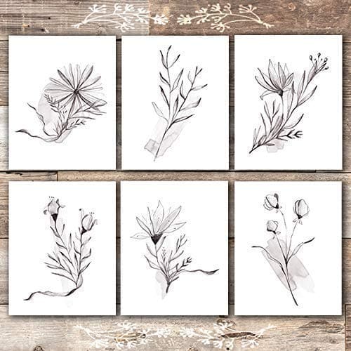 Elegant Floral Wall Art Prints (Set of 6) - Unframed - 8x10s - Dream Big Printables