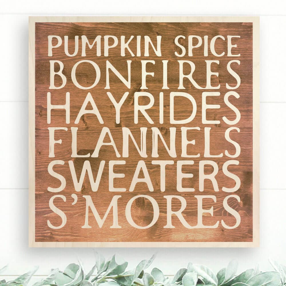 Fall Favorites Wood Sign - Dream Big Printables