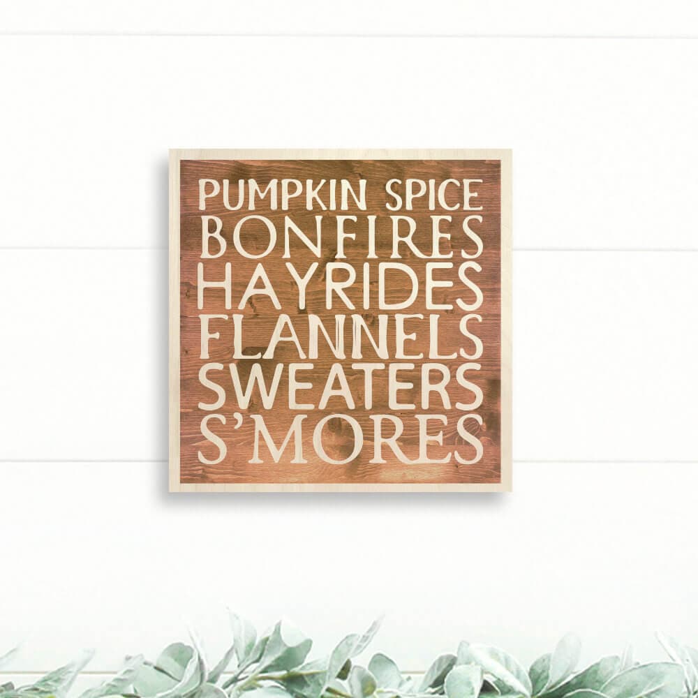 Fall Favorites Wood Sign - Dream Big Printables