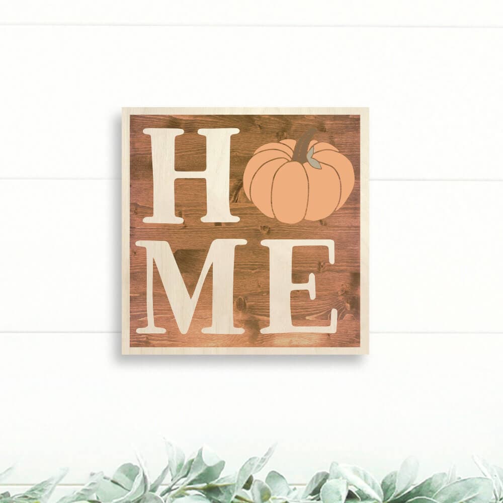 Fall "Home" Wood Sign - Dream Big Printables