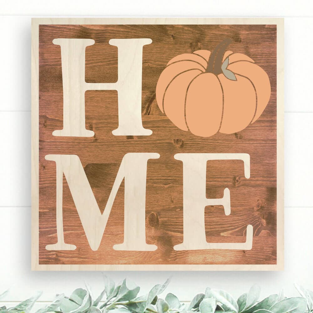 Fall "Home" Wood Sign - Dream Big Printables