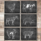 Farm Animals Art Prints (Set of 6) - 8x10s (Chicken, Cow, Horse, Pig, Goat, Sheep) - Dream Big Printables