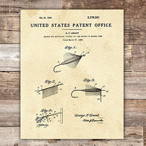 Fishing Fly Patent Print Wall Art - Unframed - 8x10 - Dream Big Printables