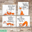 Fox Art Prints (Set of 4) - Unframed - 11X14s - Dream Big Printables