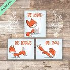 Fox Wall Art Prints (Set of 3) - Unframed - 11x14s - Dream Big Printables