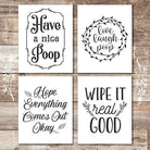 Funny Bathroom Quotes (Set of 4) - Unframed - 8x10s - Dream Big Printables