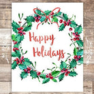 Happy Holidays Christmas Art Print - Unframed - 8x10 - Dream Big Printables