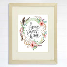 Home Sweet Home Floral Wreath Art Print - 8x10 - Dream Big Printables