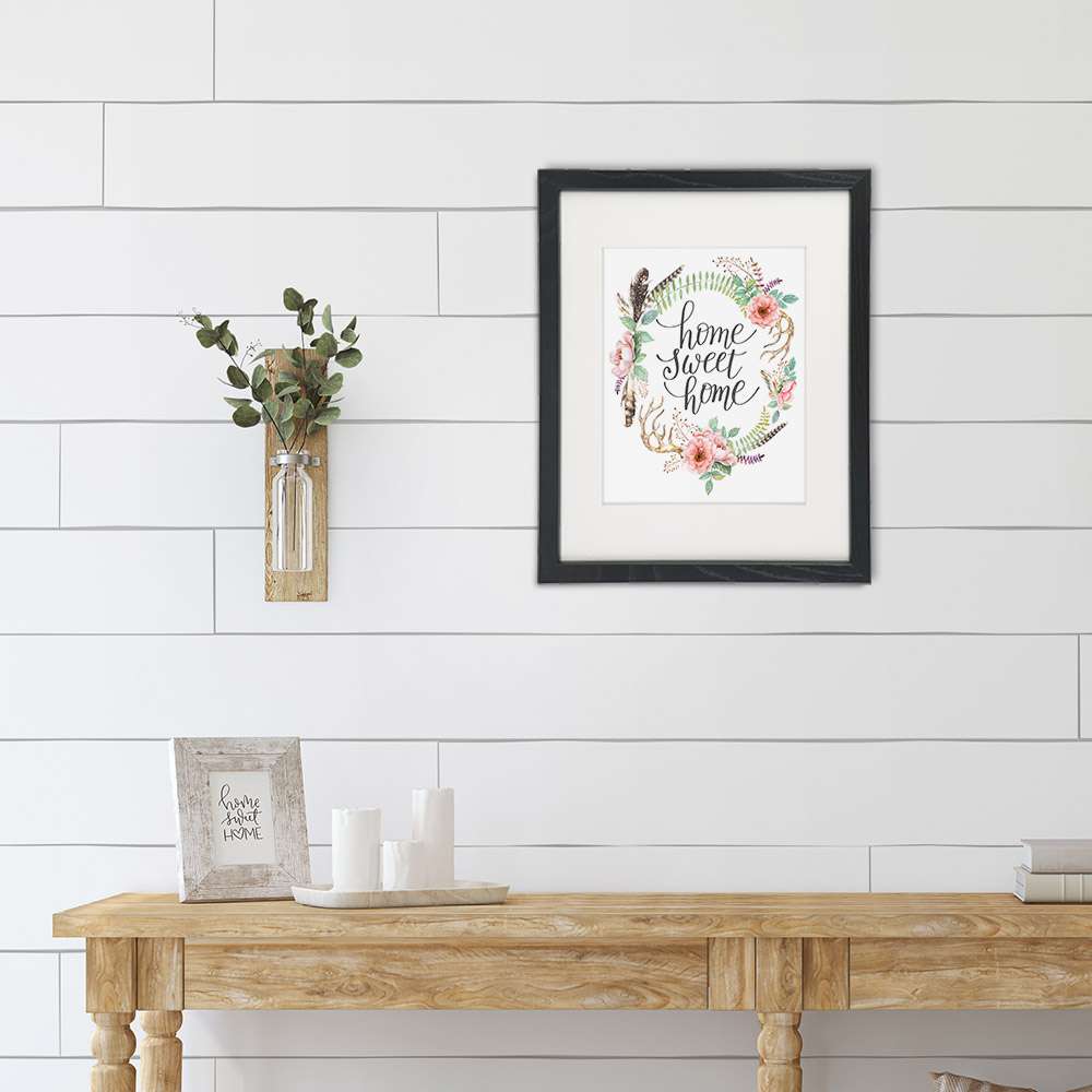 Home Sweet Home Floral Wreath Art Print - 8x10 - Dream Big Printables