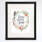 Home Sweet Home Floral Wreath Art Print - 8x10 - Dream Big Printables