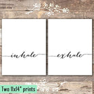 Inhale Exhale Wall Art Prints (Set of 2) - Unframed - 11x14 | Inspirational Wall Art - Dream Big Printables