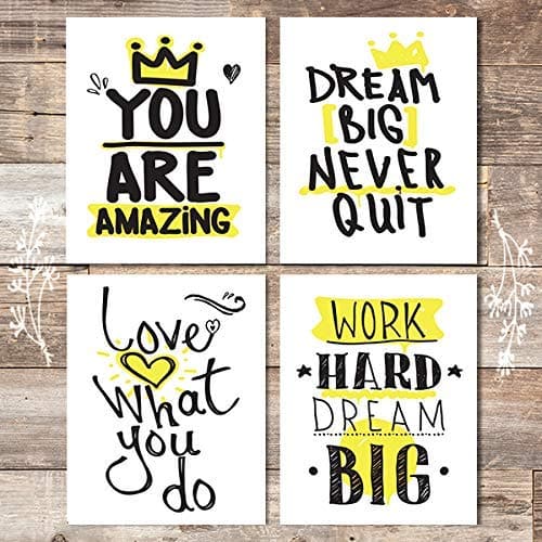 Inspirational Art Prints (Set of 4) - Unframed - 8x10s - Dream Big Printables