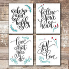 Inspirational Art Prints (Set of 4) - Unframed - 8x10s | Typography Wall Art - Dream Big Printables