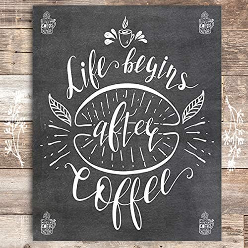 Life Begins After Coffee Wall Art Print - Unframed - 8x10 - Dream Big Printables