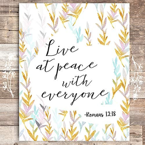 Live At Peace With Everyone Inspirational Print- Unframed - 8x10 - Dream Big Printables