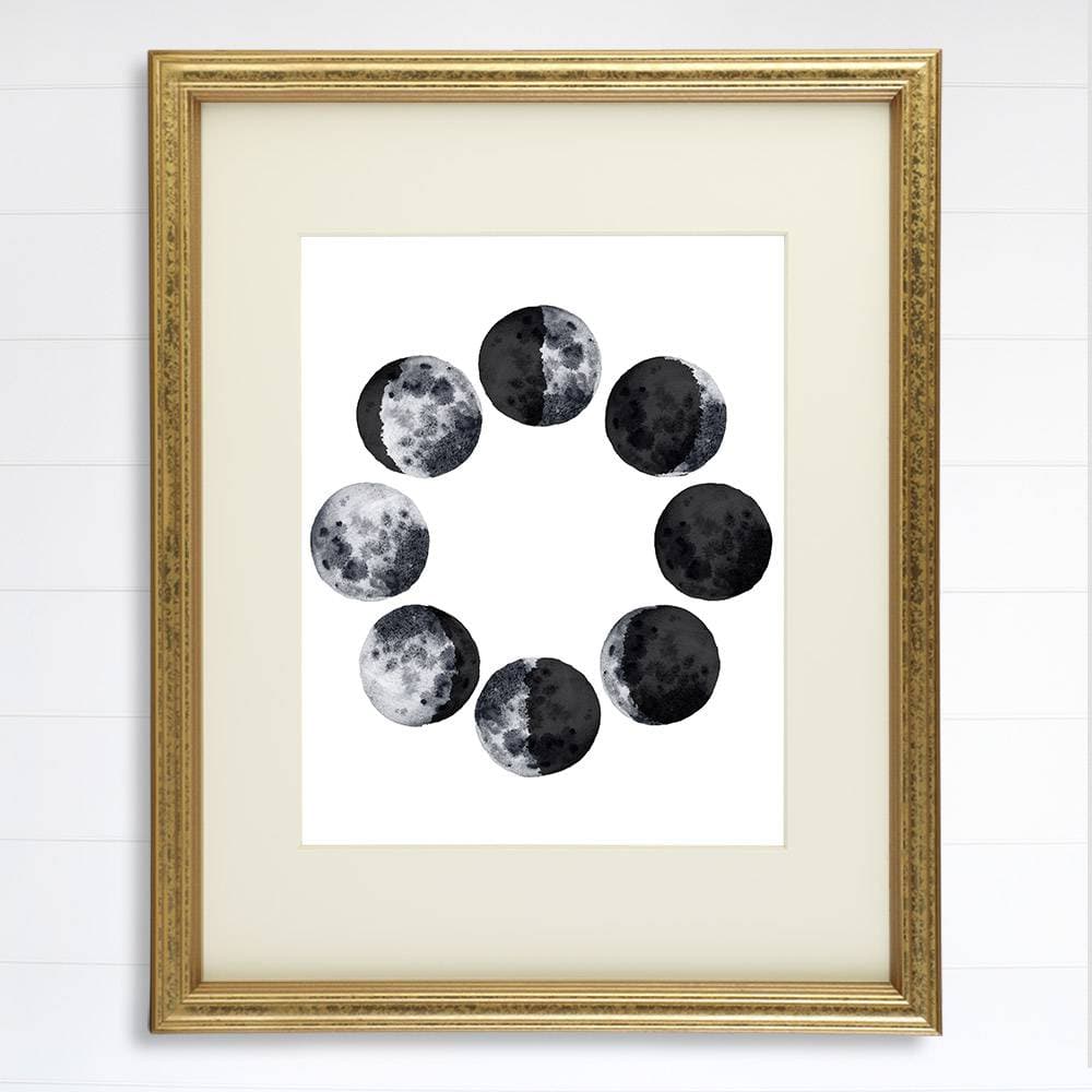 Moon Phases Wall Art Print - 8x10 - Dream Big Printables